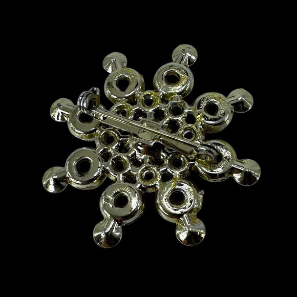 AB Coated Glass Faceted Stones Brooch Pin with a Vintage Flair - Picture 3 of 7